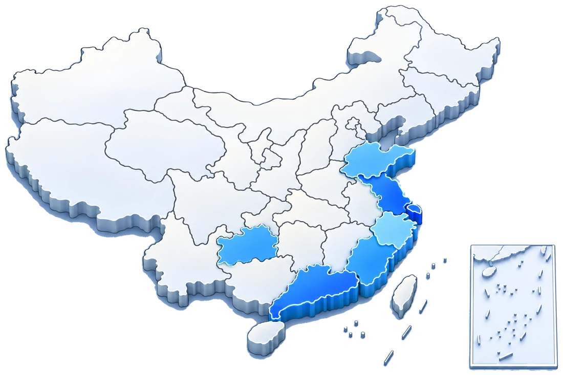 卡通立体中国地图