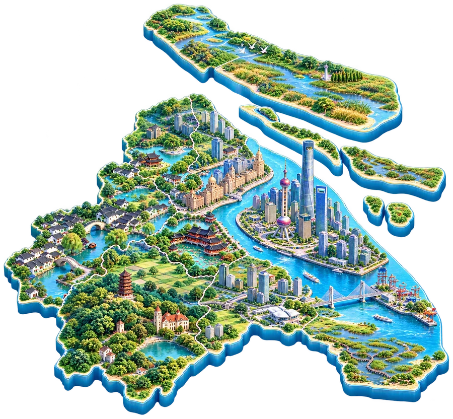 上海宝山卡通立体地图